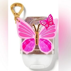 Pink Butterfly Hand Sanitizer Holder